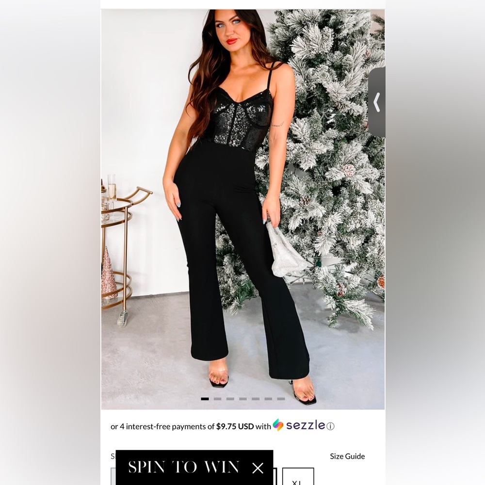 Black sequin jumpsuit